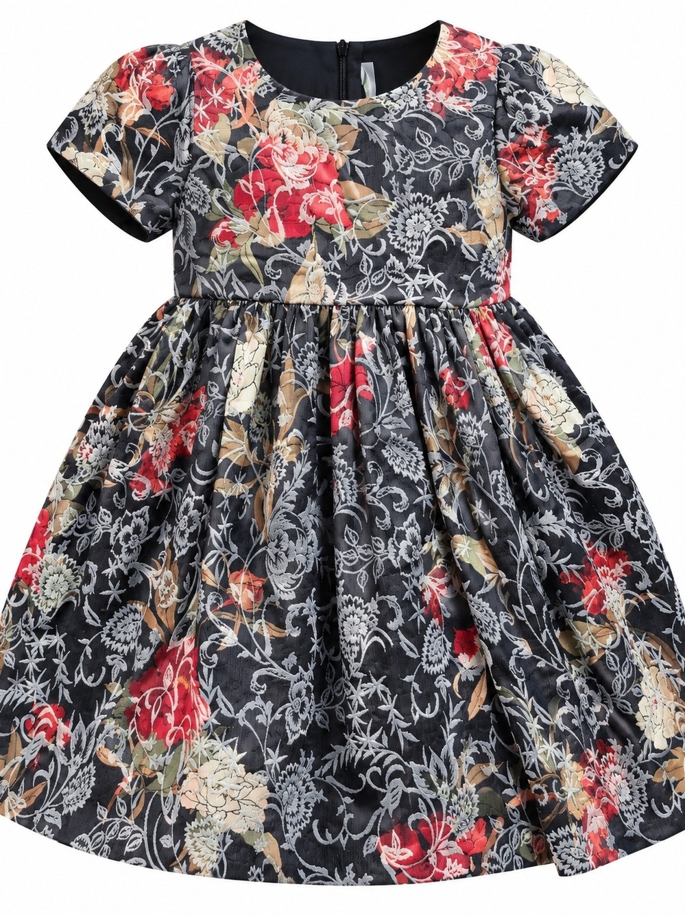 EDGEHILL COLLECTION | Floral Jacquard Brocade Fit Flare Party Dress Girls | 4T